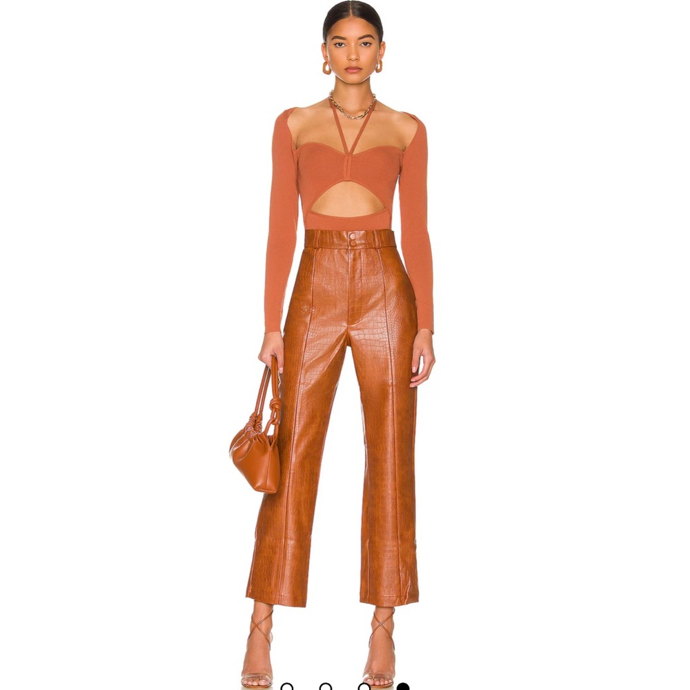 Bardot Faux Leather croc Pant